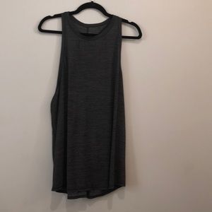 Silvery gray lululemon high neck, split back tank